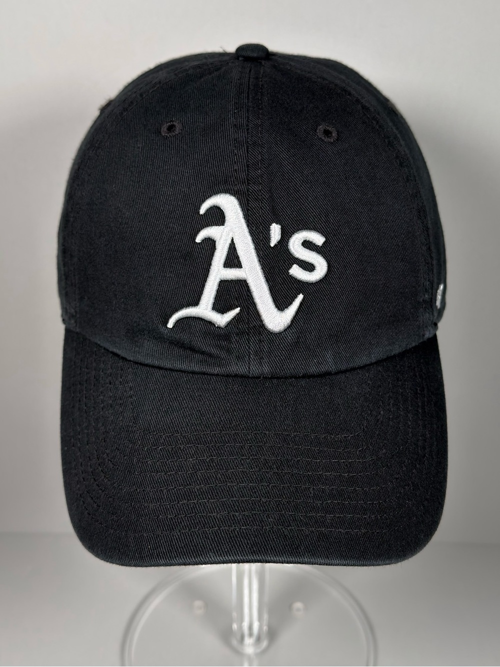 Oakland Athletics 47 Brand Clean Up Hat Black Slouch Dad Cap MLB As Adjustable